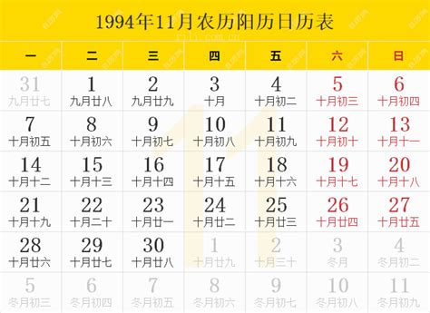 1994年1月20日|1994年日历表,1994年农历表（阴历阳历节日对照表）